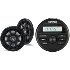 Kicker 46KMC2 Marine Gauge-Style Source 51PSC654 6.5" Powersports Speakers ...
