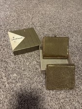 Evans Jewel Mesh Art Deco Gold Coin Purse And Wallet With Box Vintage