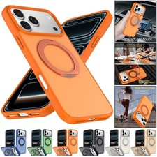 For iPhone 17e 16 15 14 13 12 Pro Max Shockproof Case Magnetic Ring Stand Cover