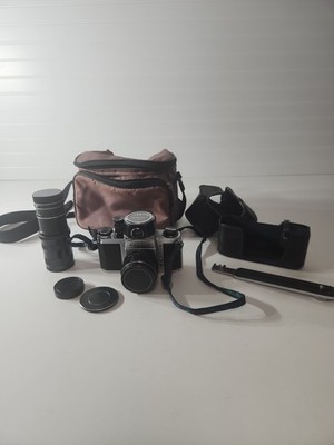 VINTAGE Honeywell Pentax H1 Film Camera w/clip On Light Exposure Meter. Works