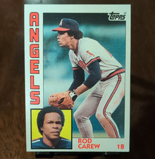 Topps Rod Carew California Angels Major League Baseball Card Stock English Card
