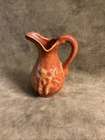 Vintage Niloak art pottery mini Ewer vase daffodil flowers speckled rust glaze
