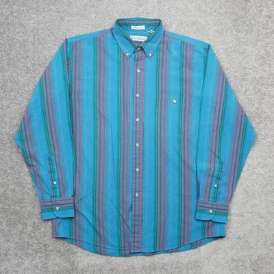 Vintage Steeple Chase Colorful Striped Mens Large Multicolor Long Sleeve Shirt