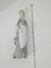 porcelain girl & goose figurine 20 cm tall, lovely home & cottage-style decor