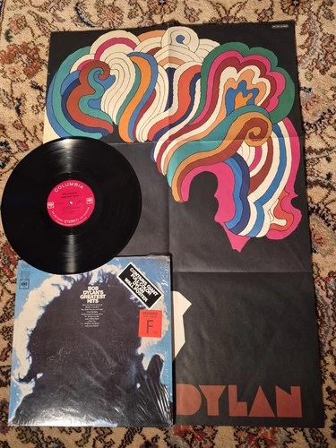 BOB DYLAN Greatest Hits - 1967 1st Press Columbia LP w/ Milton Glaser Poster -NM