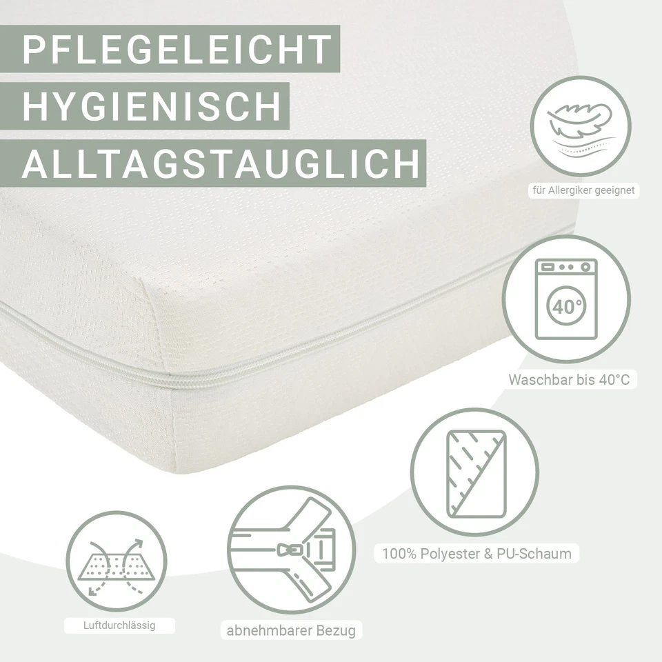 Schaumstoff Matratze 7 Größen Härtegrad 2 Komfortschaummatratze Weiß Homestyle4u - Bild 4 von 4