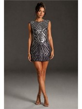 BCBGMAXAZRIA NWT Pat Sequin Bodycon Dress Plum Berry M