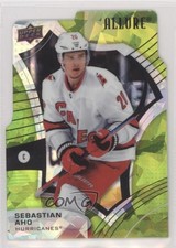 2021-22 Upper Deck Allure Green Rainbow Die-Cut 19/99 Sebastian Aho #11 0kp6