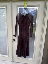 Madewell Smocked Midi Dress Womens Floral Black Size XS