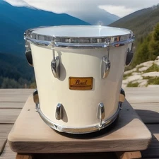 Pearl Marching Tenor Or Bass Drum 12” x 14” x 12, used, white color Remo Heads