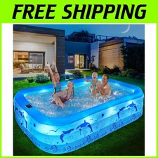 Easy-Setup Inflatable Swimming Pool with Lights for the Ultimate Backyard Party