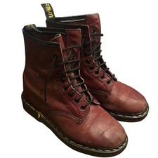 Vintage Dr Martens 1460 Leather Made in England Burgundy Boots 6 Punk Grunge 90s