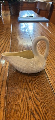 Vtg Belleek Porcelain Swan Creamer Pitcher ~ Green Mark ~