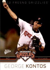 2012 Fresno Grizzlies Multi-Ad #11 George Kontos Lincolnwood Illinois IL Card
