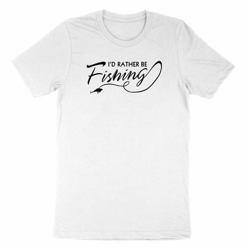 Fishing Shirt I'd Rather Be Fishing T-Shirt Fisherman Gift Fathers Day - Picture 11 of 13