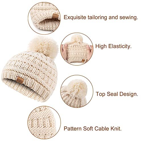 Baby Kids Winter Warm Hats, Infant Toddler 0-3T Mixs Colors+pink+blackwhite - Bild 4 von 6