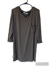 Ellison Womens Size Large Green Shirt Dress