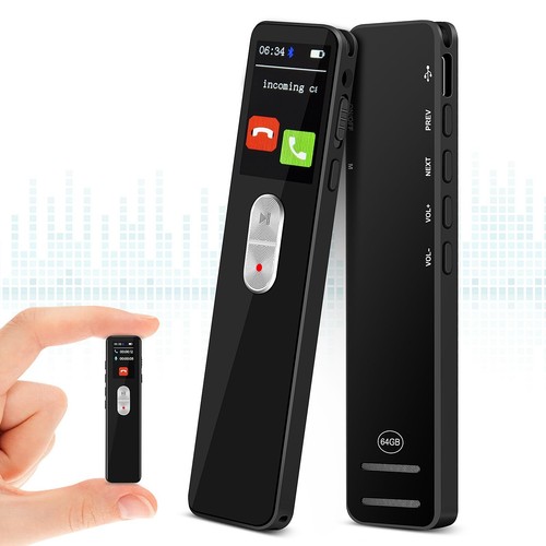 64GB Digital Voice Recorder Bluetooth 5.2 Mini Sprachgesteuerter Recorder Schwarz - Bild 1 von 17