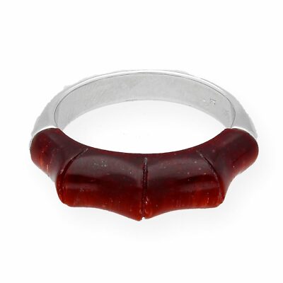 Sterling Silver Luxenter 'Bamboo' Quartz Ring (Size O 1/2) 6mm Width