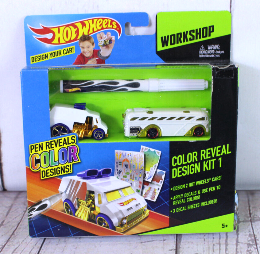 Hot Wheels Workshop Design Your Own Car Color Reveal Design Kit 1 RARE!!! 2014