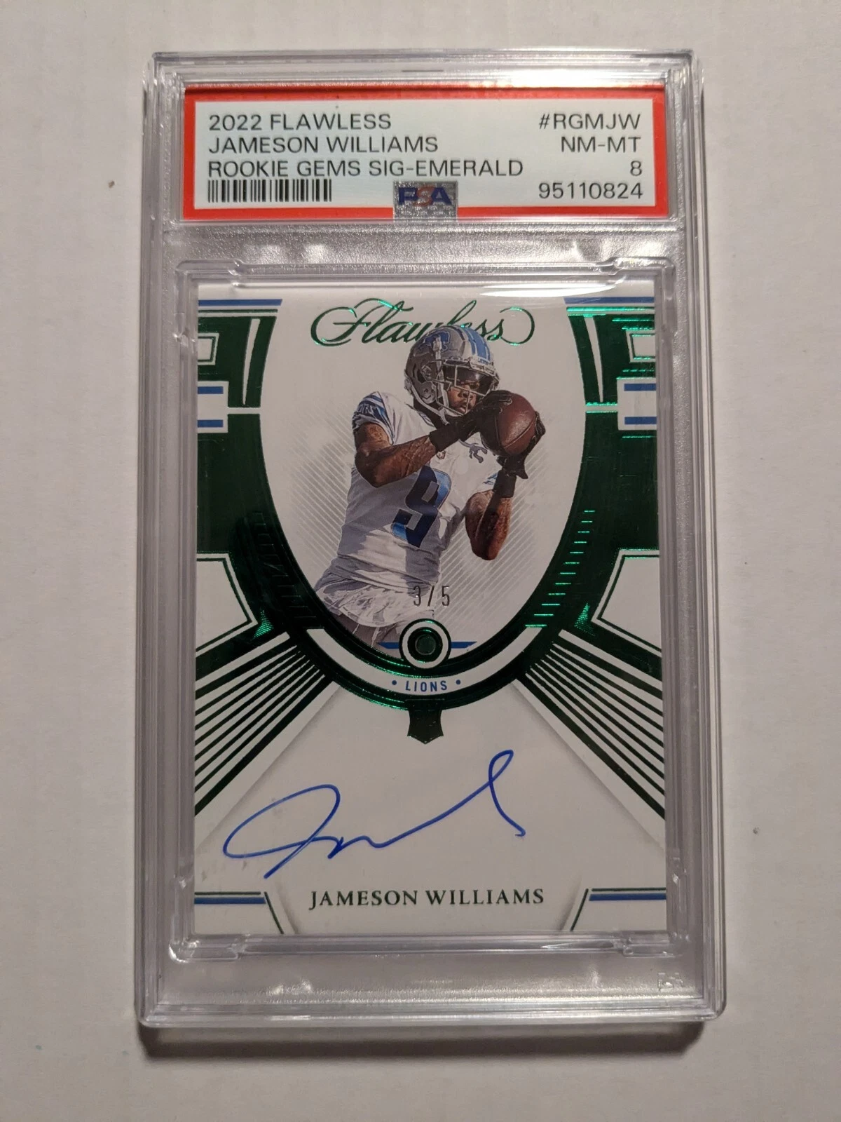 Jameson Williams Panini Flawless Rookie Gems Signatures #RGMJW Diamond