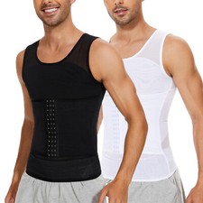 Men Compression Shirts Body shaper Tummy Control Underwear Slimming Girdle US