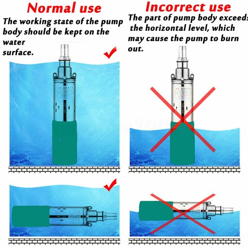 220W 12V 15m/50ft Electric Solar Deep Well Water Pump Submersible Bore HolePond- - 第 5/6 張圖片