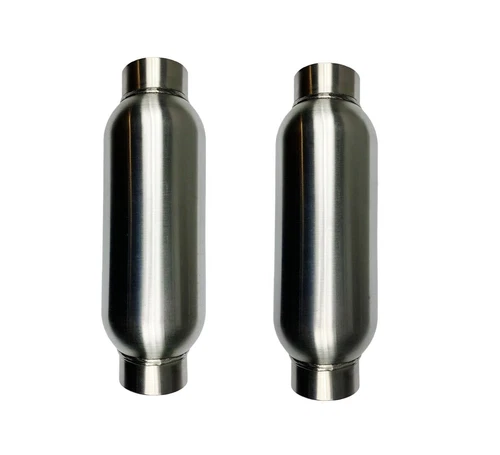 2.5in Inlet/Outlet Exhaust Muffler 12in Resonator Stainless Steel Pair