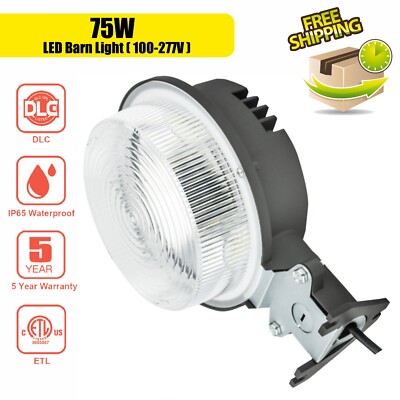 LED Barn Light 75W with Photocell 8400 Lumens for Security/Farmhouse/Area Lights