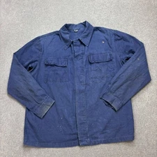 VINTAGE French Jacket Adult Large Blue Outdoors Chore Work Wear Utility Men