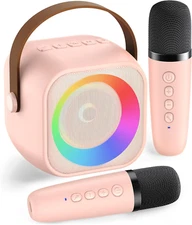 Karaoke Machine for Kids Adults, Mini Portable Bluetooth Karaoke Speaker with 2