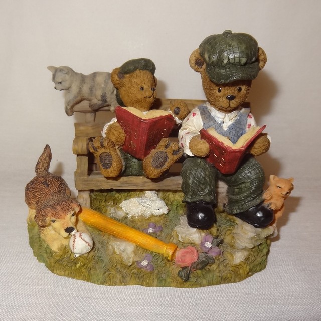 Teddy Bear Father Son Figurine Resin Youngs Berry Hill Bears 1999 4