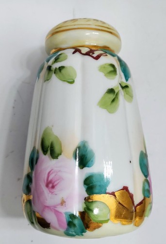 Porcelain Powder Shaker: Vintage with Pretty Floral pattern- Gold detailing - Picture 2 of 7