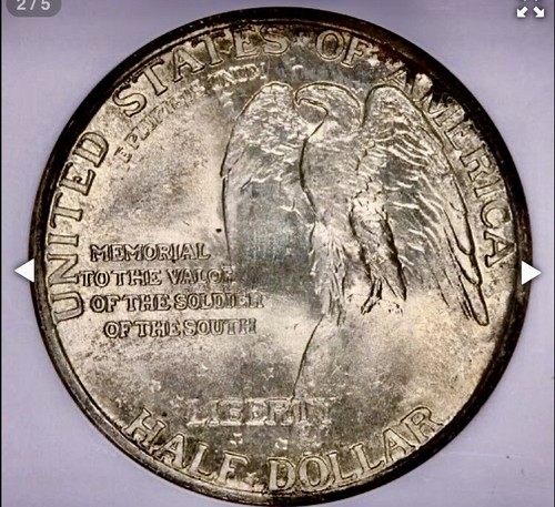 1925 STONE MOUNTAIN SILVER COMMEMORATIVE HALF DOLLAR NGC MS66 - Picture 6 of 9