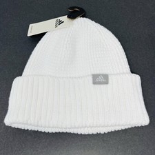 Adidas Originals Women  s Cuffed Fold Beanie Winter Hat Cap Toboggan Knit White