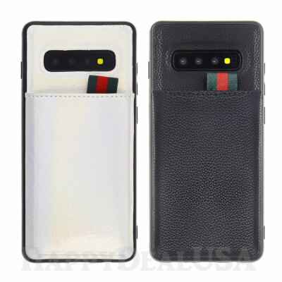 For Samsung Galaxy S10 Plus Slim Armor Rugged TPU Cover Case w/Slide Card  Slots