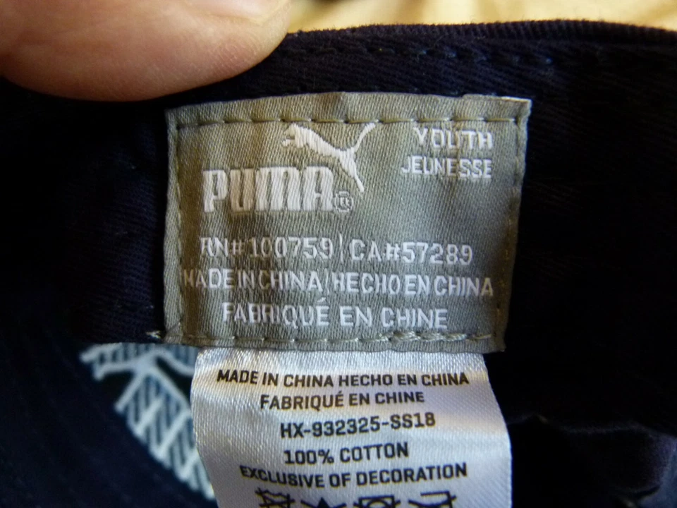 Puma мальчика синий бейсболки бейсбольная кепка шляпа хлопок молодежи один размер - Изображение 3 из 4