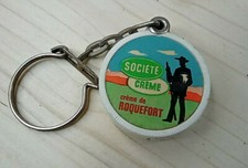 Vintage Keychain Old 70s Cream Roquefort Key Fob K103