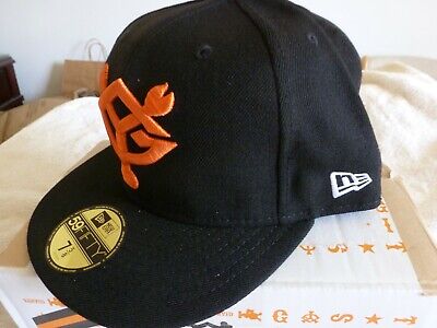 NEW Japan TOKYO YOMIURI GIANTS NEW ERA Baseball Cap Hat Black/ORANGE 7 5/8  FITED