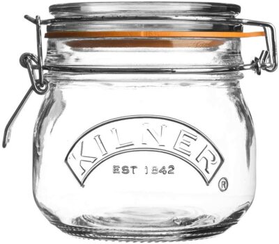 Kilner 0,5l Rund Cliptop Luftdicht Einmach Vorratsdose Klarglas Behälter