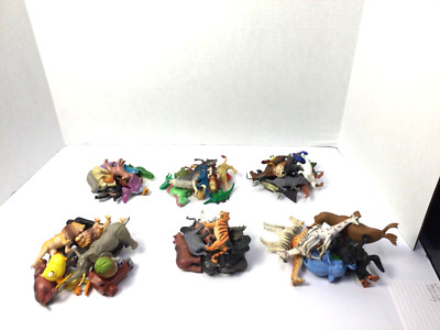 60 Assorted plastic animals 3 1/2 inches decor for displays etc.