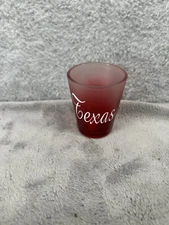 Red Frosted Texas Souvenir Shot Glass