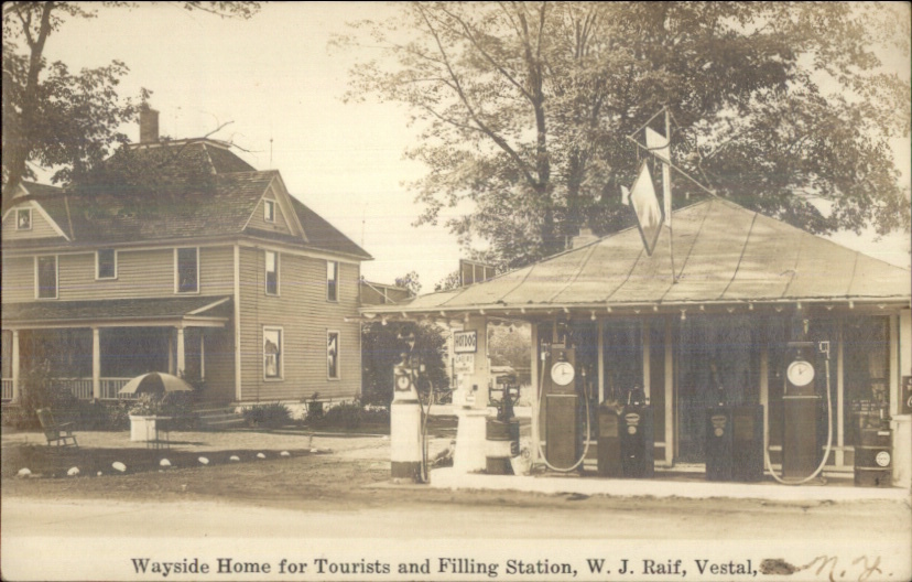 Vestal NY Wayside Home & Gas Station WJ Raif Real Photo Postcard dcn eBay