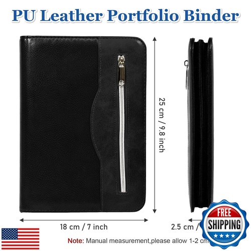 Carpeta de conferencia ejecutiva SAYEEC A5 cuaderno de negocios organizador con cremallera con - Imagen 3 de 5