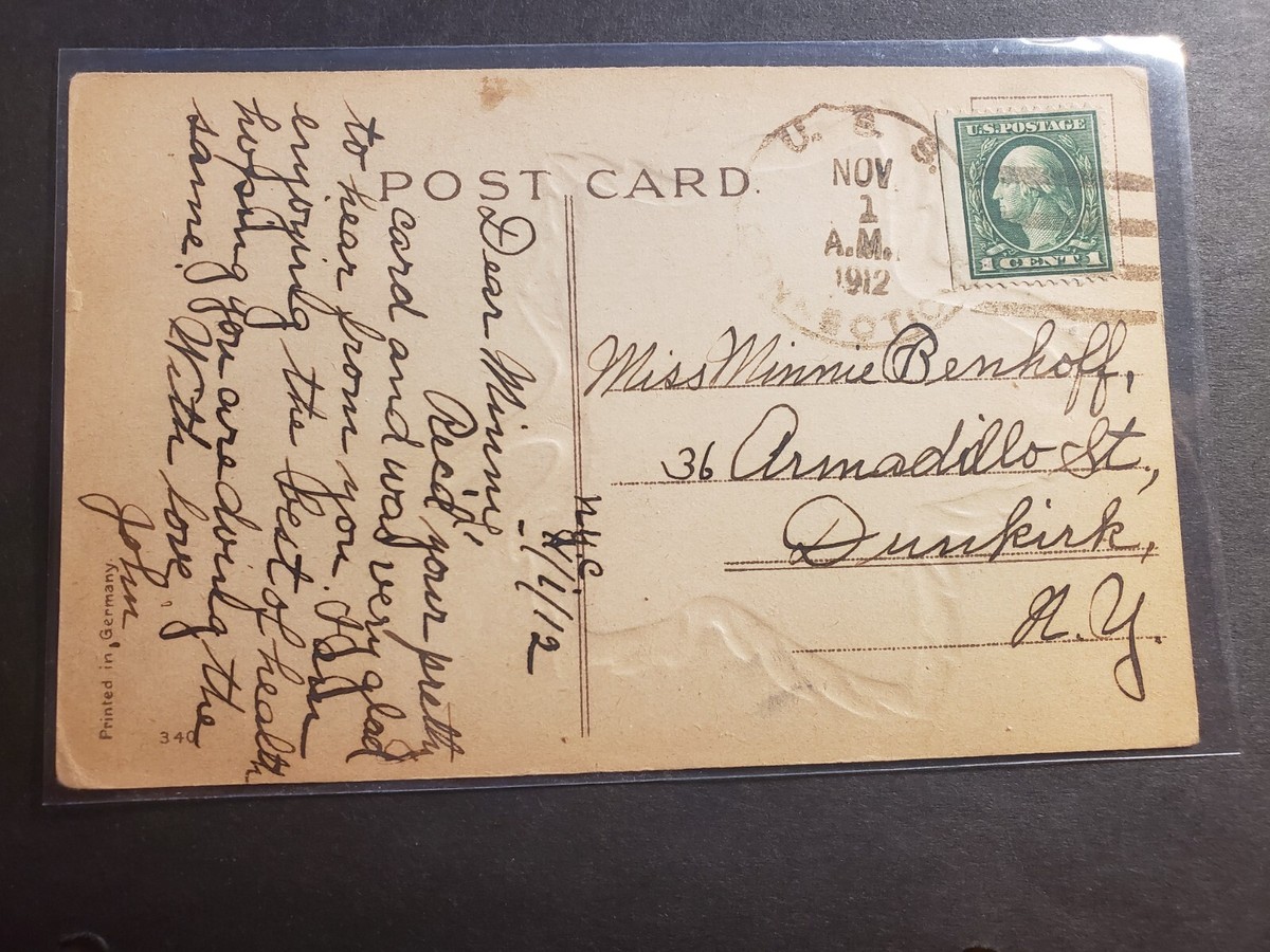 Battleship USS CONNECTICUT BB-18 Naval Cover 1912 Postcard to