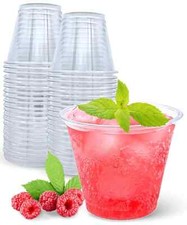9 oz Clear Plastic Drinking Cups, 50 Pack Classic Clear Disposable Wine Cups ...