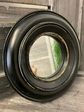Retro Style Black /& Gold Deep Frame Round Convex Fish Eye Porthole Mirror 30cm