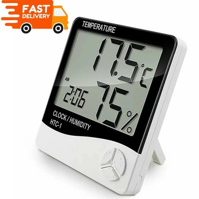 Digitales LCD Thermometer Hygrometer Luftfeuchtigkeit Messgerät Raum Innen Temperatur Uhr