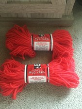Yarn by Aunt Lydia's Heavy Rug Yarn 120 Red Color 2 Skein NIP NOS 1.6 Ounces