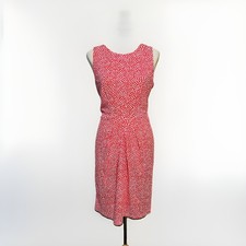 J. McLaughlin Sheath Dress Sleeveless Red White Geometric Dots Sz XL Made in USA